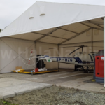 Hangar pro letadla v Praze s hliníkovou konstrukcí a PVC plachtou.